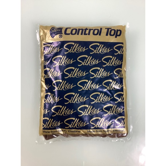 Vintage Silkies Control Top Hose with support leg Beige Size Large NEW - Picture 1 of 2